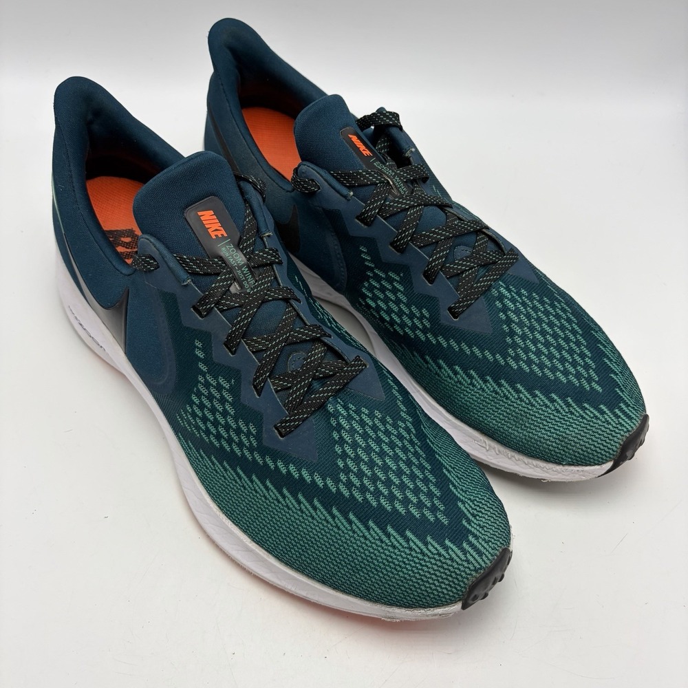 Nike Sneakers Mens 12 Zoom Winflo 6 Midnight Turquoise Green Running Shoes